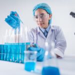 photo of female scientist working on laboratory